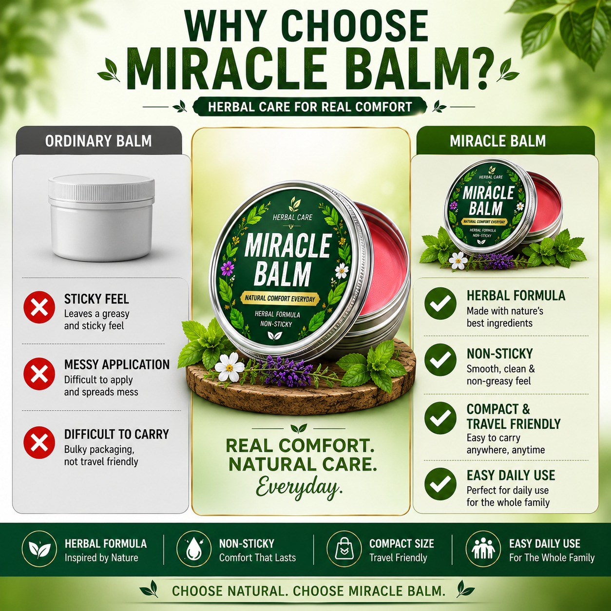 Instant Pain Relief Herbal Miracle Balm - Buy 1 Get 1 Free