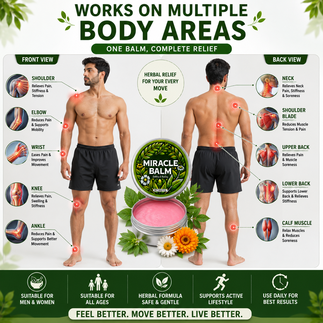 Instant Pain Relief Herbal Miracle Balm - Buy 1 Get 1 Free